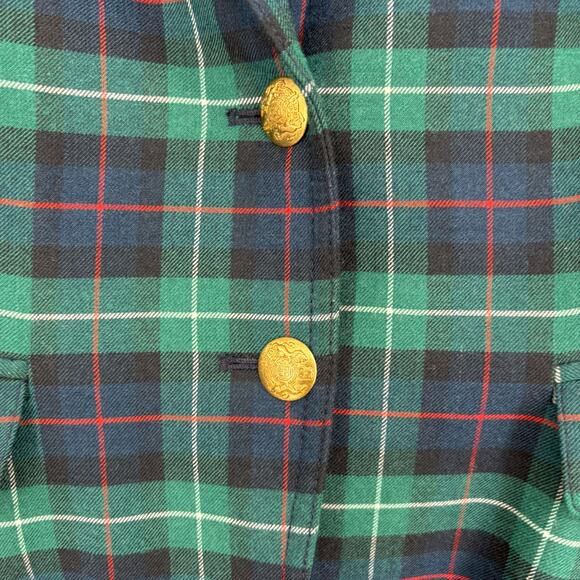 J. Crew Y2K Tartan Plaid Wool Blend Blazer Academia Business Holiday Size 2 - Picture 4 of 10